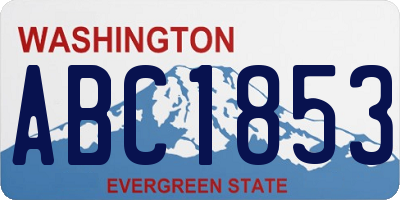 WA license plate ABC1853