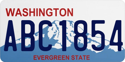 WA license plate ABC1854