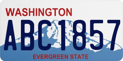 WA license plate ABC1857