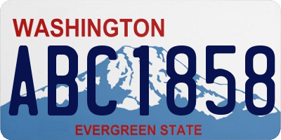 WA license plate ABC1858