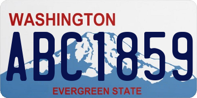 WA license plate ABC1859