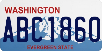WA license plate ABC1860