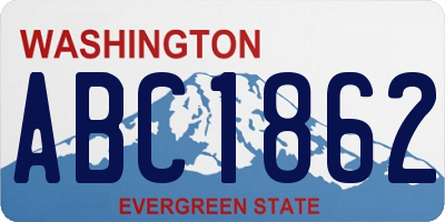 WA license plate ABC1862