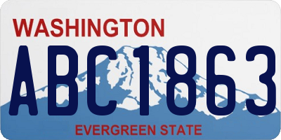 WA license plate ABC1863