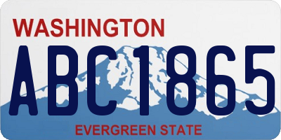 WA license plate ABC1865