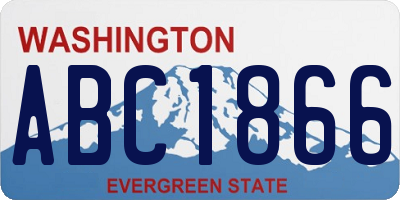 WA license plate ABC1866