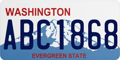 WA license plate ABC1868
