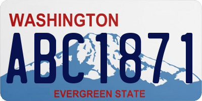 WA license plate ABC1871