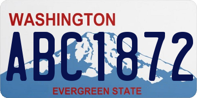 WA license plate ABC1872