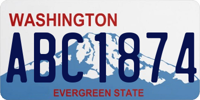 WA license plate ABC1874