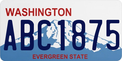 WA license plate ABC1875