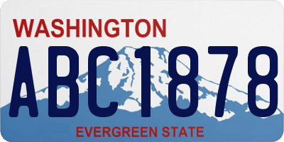 WA license plate ABC1878