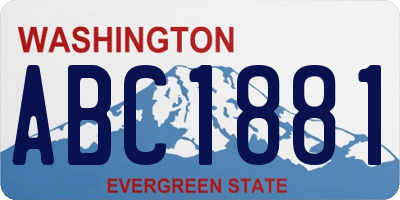 WA license plate ABC1881