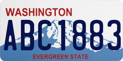 WA license plate ABC1883