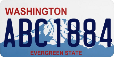 WA license plate ABC1884