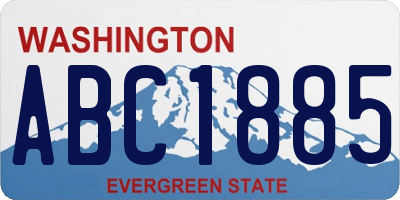 WA license plate ABC1885
