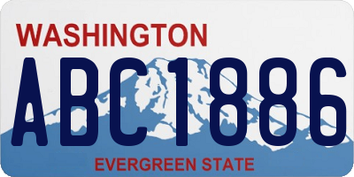 WA license plate ABC1886