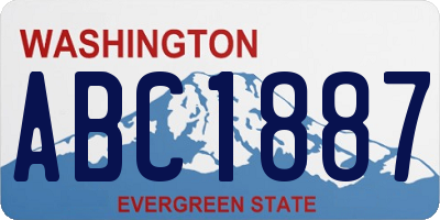 WA license plate ABC1887