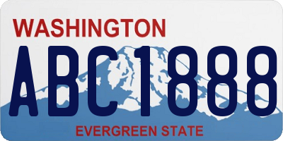 WA license plate ABC1888