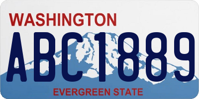 WA license plate ABC1889