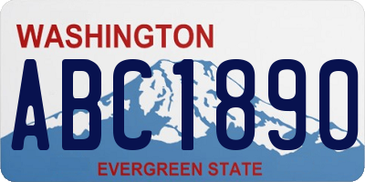 WA license plate ABC1890