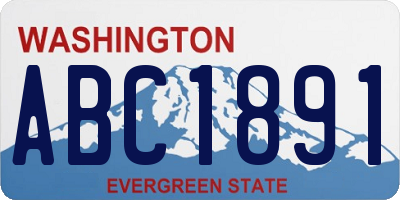 WA license plate ABC1891