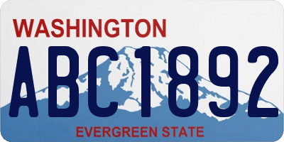 WA license plate ABC1892