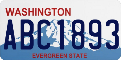 WA license plate ABC1893