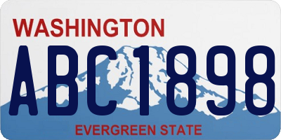 WA license plate ABC1898