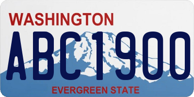 WA license plate ABC1900
