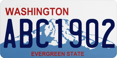 WA license plate ABC1902