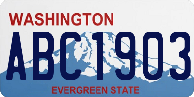 WA license plate ABC1903