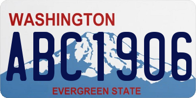 WA license plate ABC1906