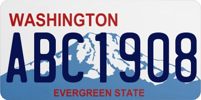 WA license plate ABC1908