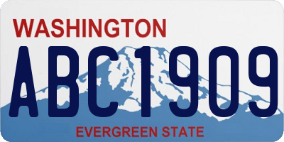 WA license plate ABC1909