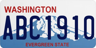 WA license plate ABC1910