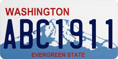 WA license plate ABC1911