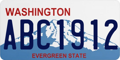 WA license plate ABC1912