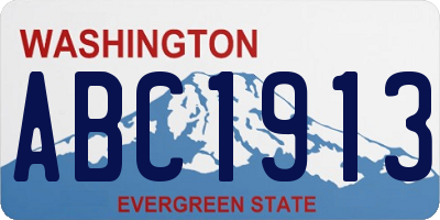 WA license plate ABC1913