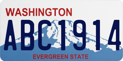 WA license plate ABC1914