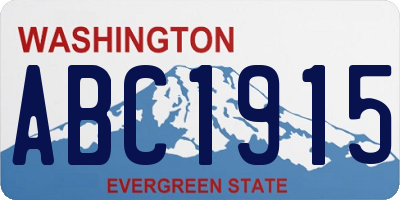 WA license plate ABC1915