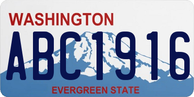 WA license plate ABC1916