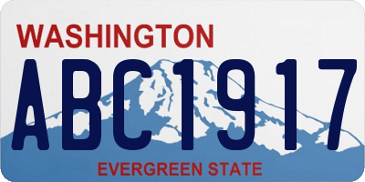 WA license plate ABC1917