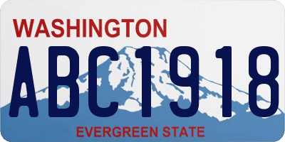 WA license plate ABC1918