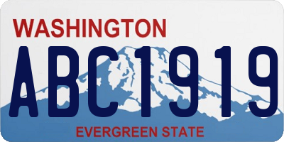 WA license plate ABC1919