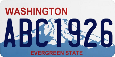 WA license plate ABC1926