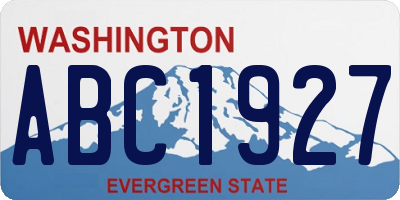 WA license plate ABC1927