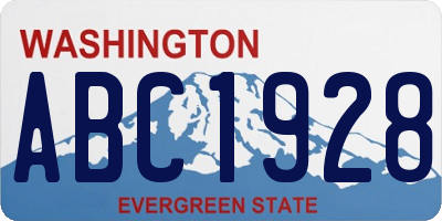 WA license plate ABC1928