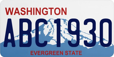 WA license plate ABC1930