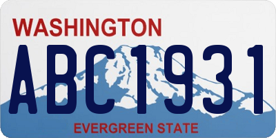 WA license plate ABC1931